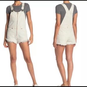 Free People Sunkissed Denim Off White Overalls 0